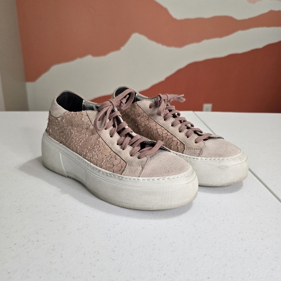 P448 Louise Platform Sneaker Pink Snake Women's 39 US 8.5-9 - Picture 1 of 9